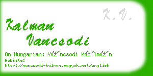 kalman vancsodi business card